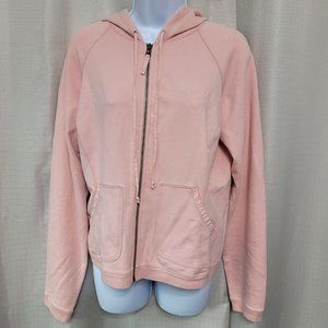 Indigo Palms Full Zip Hooded Sweatshirt Jacket Women's Size Large Pink